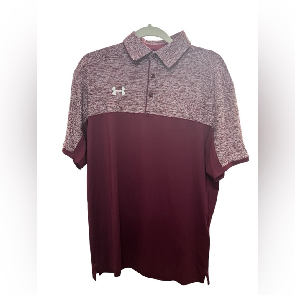 Under Armour Golf Polo Heatgear  Maroon/Heather Maroon